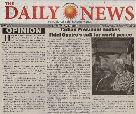 DAILY NEWS DIAZ CANEL
