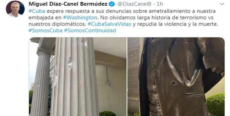 Díaz-Canel says Cuba is waiting for U.S. response to the attack on embassy