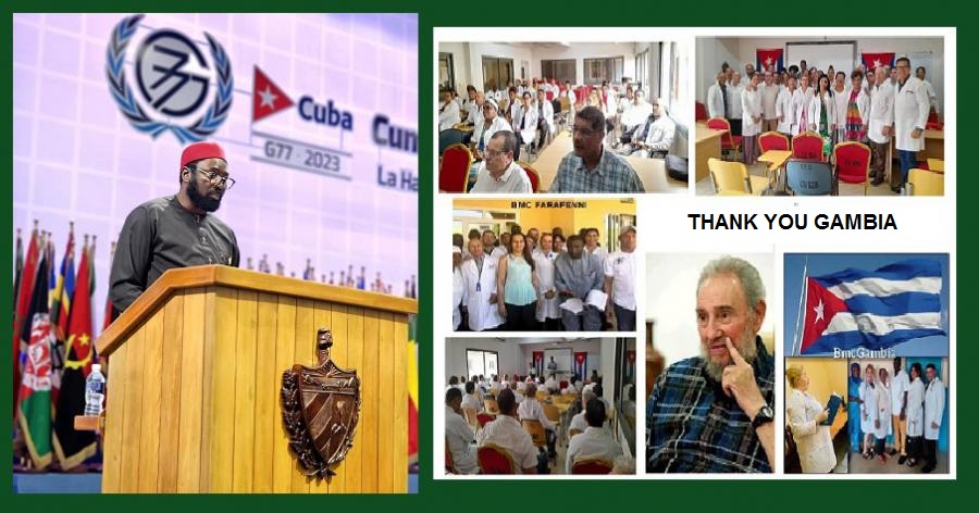 Cuban Medical Brigade thanks the Gambian Foreign Minister for recognition at the G77+China&nbsp;Summit